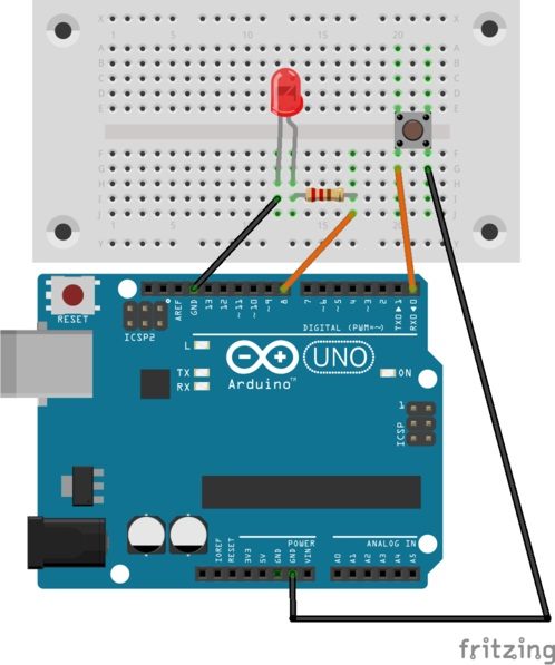 Arduino LED-Taster-Schaltung