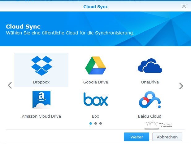 Anbieter in Cloud Sync