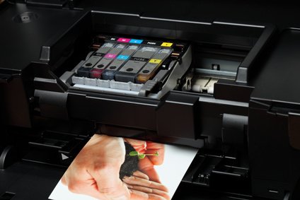 Netzwerkdrucker beim Druckvorgang