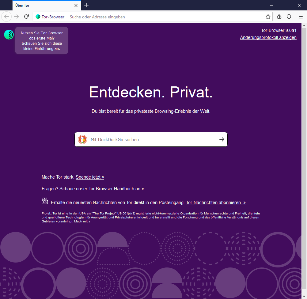 Tor Browser im Tor-Netzwerk