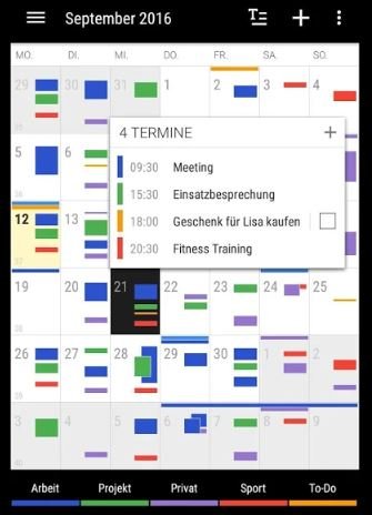 Business Kalender Erinnerungs-App deutsch Screenshot