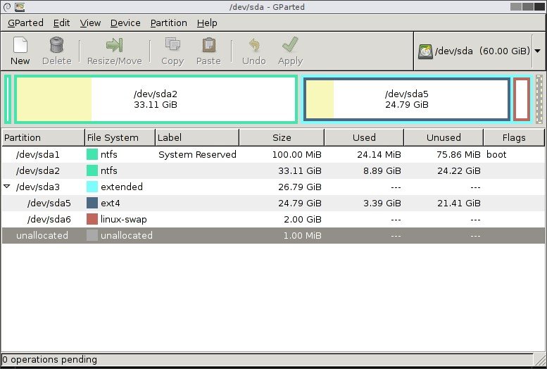 GParted als Partition-Manager für Windows 10 auch unter Linux