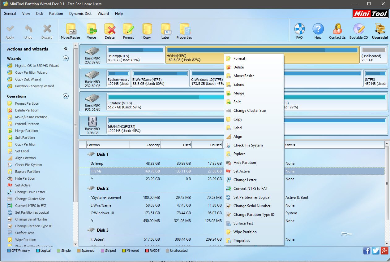 MiniTool Partition Wizard Free 