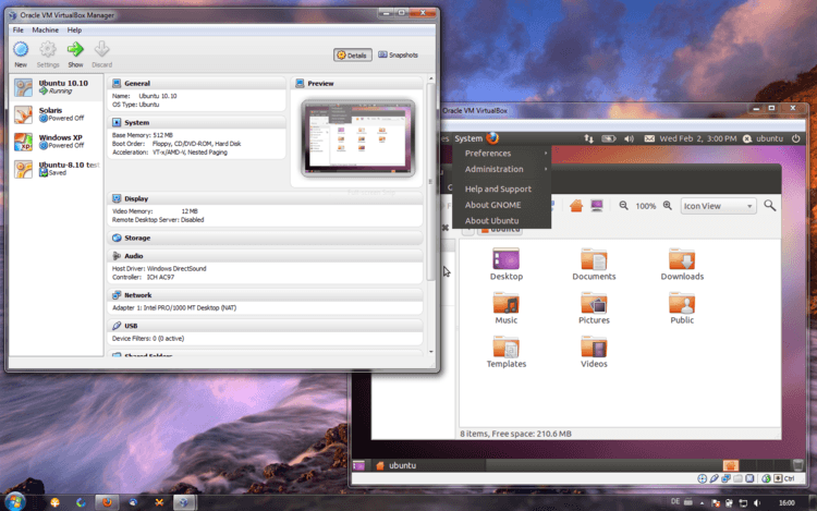 VirtualBox auf Windows PC mit emuliertem ubuntu-Linux