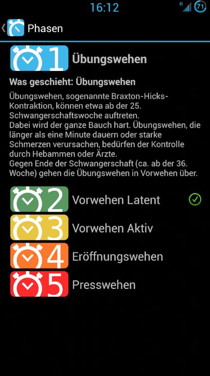 Wehen messen mit der Wehen Schreiber App auf deutsch