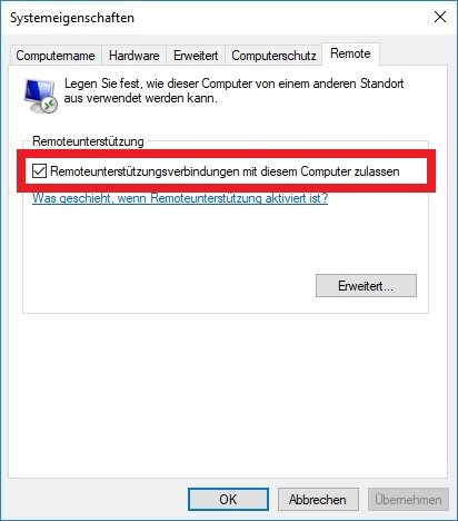 Windows 10 Remoteunterstützung aktivieren