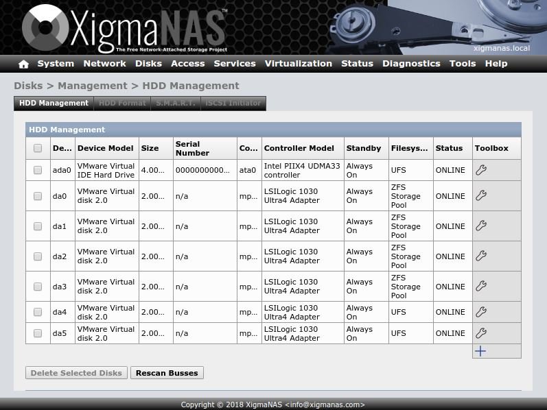 HDD Management in Xigma NAS